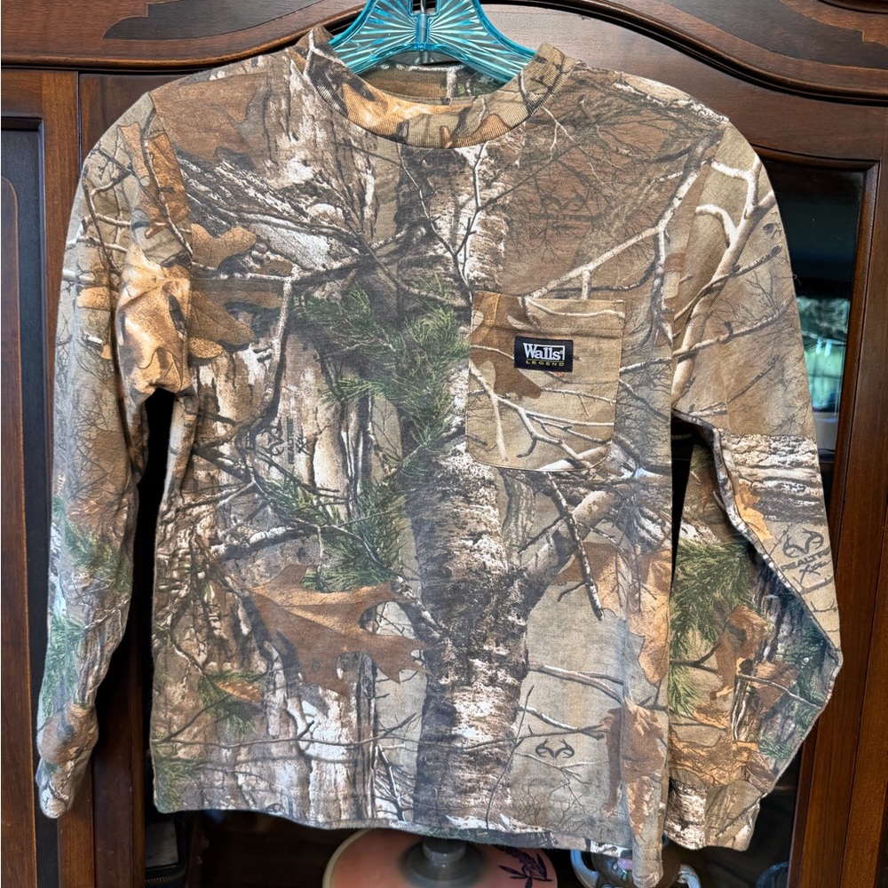 Walls Legend Realtree Camo Long Sleeve Pocket T Shirt M